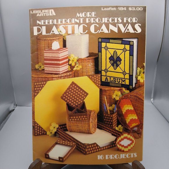 Vintage Plastic Canvas Patterns, More Needlepoint Projects, Leisure Arts 1980 - Picture 1 of 2